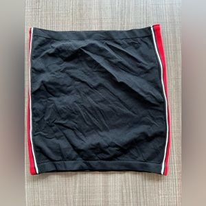 Blank tube top with red stripe on side